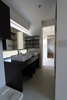 淡路島の新築住宅の洗面